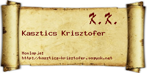Kasztics Krisztofer névjegykártya